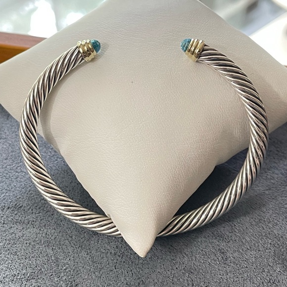 David Yurman Jewelry - David Yurman 5mm Cable Bracelet with Blue Topaz